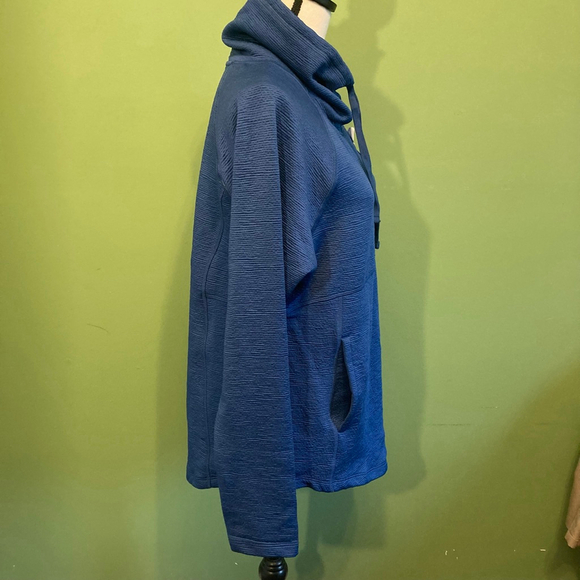 Women's Tuff Athletics Blue Cowl Neck Sweatshirt L - Picture 4 of 9